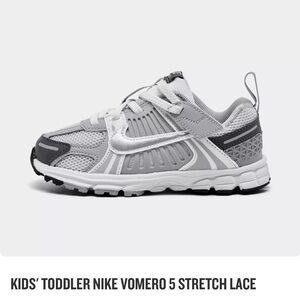 ‼️LAST CHANCE‼️Nike Kids' Toddler Vomero 5 Stretch Lace Shoes - Gray and White